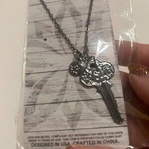 NIP SanctuaryGirl Key Necklace with Be Still engraved on it. Faith Jewelry